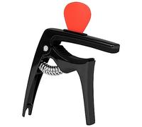 Niniang 1 Set Folk Guitar Capo Plug-in Paddle Multi-Functional Metal Capo Electric Wood Guitar Capo Black Easy to Use