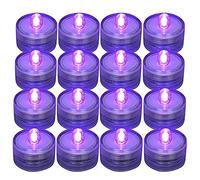 Niniang 12Pcs Submersible LED Light,Purple Waterproof Flameless Candle Tea Lights,Underwater Battery Operated Seasonal Festival
