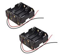 Niniang 2 x Black Battery Holder/Box - Holds 8 AA Batteries (12V in All)