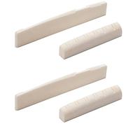 Niniang 2Set 12 String Acoustic Guitar Bone Bridge Saddle Nut for Guitar Replacement Parts 49mm/76mm Folk Guitar