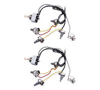 Niniang 2x Guitar Pre-Wired Wire Harness 2 Volumes 4 Tone Pots 4-500K for LP Guitar