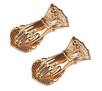 Niniang 2X Luxury Chic Office Paper Storage Clip Ins. Hand Golden Vintage Document Alloy Shape Clip Storage Manual Home Sealing Clamp