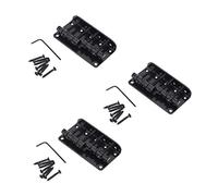 Niniang 3X Vintage Style 4 String Hardtail Bass Bridge for Upgrading Upper Load Jazz Precision Bass, Black