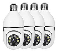 Niniang 4 Pieces Bulb Outdoor Security Camera 2.4G WiFi Light Socket Security Camera Security Camera Bulb Outdoor Bulb Cameras