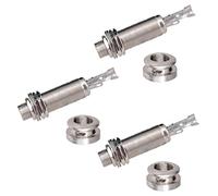 Niniang A1347 3 Piece Guitar End Pin Output Jack 1/4 Inch Mono Or Stereo Applications Silver