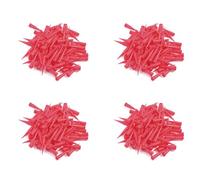 Niniang Plastic Tapered Pin Glue Dispenser Needle, 25 Gauge, 0.25mm Aperture Size, Red (Pack of 400)