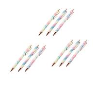 Niniang Set of 9 Ballpoint Pens Retractable Metal Ink Black Ink 1 mm Medium Point Glitter or Pink Ballpoint Pens Gifts