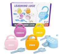 Ninigai Apple Locks with Keys for Toddlers Ages 3-5 - Montessori Number Toys for Kids for 3 Year Old | Counting Games | Preschool & Kindergarten Classroom Must Haves