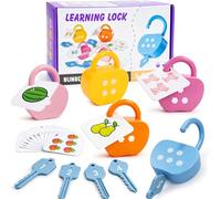 Ninigai Apple Locks with Keys for Toddlers Ages 3-5 - Montessori Number Toys for Kids for 3 Year Old | Counting Games | Preschool & Kindergarten Classroom Must Haves
