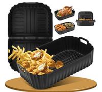 Ninipie Air Fryer Silicone Liners Accessories for Philips Air fryers Dual Basket 1000 Series 7.1L, 3PCS Airfryer Reusable Plat Silicone Mould for Philips Flexi Draw Airfryer Liners (NA154/09)