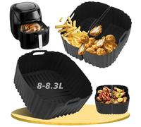Ninipie Air Fryer Silicone Liners Accessories for Russell Hobbs Air Fryer XXL 8L, 3PCS Reusable Plat Silicone Mould Inserts Accessories for Large Air Fryer Russell Hobbs 8L SatisFry 27170-56