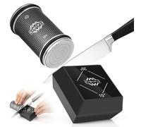 Ninipie Rolling Knife Sharpener Kit for Kitchen Knives, Professional Kitchen Knife Sharpener with Replaceable Diamond Knife Sharpening Stone Discs, Whetstone, Angle with 15° to 20° Type (Black)