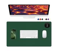 Niniubye Heated Desk Pad, 23.6" x 14.2" Leather Non-Slip Warm Desk Pad, Large Mouse Mat with 3 Levels Heating & 3 Hours Auto Shut-Off, Hand and Foot Warmer for Office, Home, Green