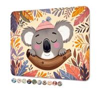 Niniubye Mouse Pad, Square Cute Mouse Pad 10 x 8 Inch, Waterproof Premium-Textured & Stitched Edge Computer Mat with Non-Slip Rubber Base for Office Home Gaming Laptop, Cute Koala
