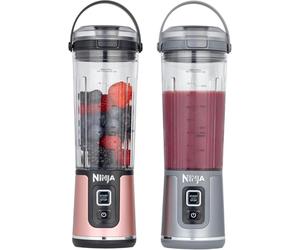 Ninja 2-Pack Blast 530ml Portable Blender, Leakproof Lid & Sip Spout, Cordless Mini Blender, Rechargeable, Portable Smoothies, Protein Shakes, & Frozen Fruit, Rose Gold & Metallic Silver, BC151UKEUGV