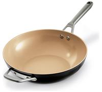 Ninja Extended Life 28cm Ceramic Wok, Non-Stick (No PFAs, PFOAs, Lead or Cadmium), Induction Compatible, Stainless Steel Handle, Oven Safe to 285°C, Terracotta & Grey, CW90928UK