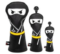 Ninja 3 Wood Headcover - Premium Leather Driver & Fairway Wood Cover with Magnetic Closure
