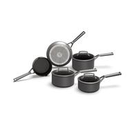 Ninja ZEROSTICK Premium 5-Piece Pan Set, Long Lasting Non-Stick, 3x Saucepans with Glass Lids, 1x Milk Pan, 1x Frying Pan, Hard Anodised Aluminium, Induction Compatible, Grey C35000UK