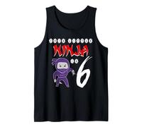 Ninja 6 Birthday Party Warrior Martial Arts Six Years Old Tank Top