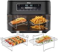 Ninja 7.6L AF300UK Air Fryer Racks | Made for 7.6L Ninja AF300 | 304 Stainless Steel, Dishwasher Safe | Single Layer & Skewer Rack + 4 Skewers | 6PCS Ninja AF300UK Accessories | by iStock Ltd