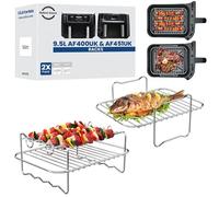 Ninja 9.5L AF400UK & DZ400UK Air Fryer Racks Set | Specifically Made for 9.5L Ninja AF400 | 304 Stainless Steel Single Layer & Skewer Rack | Ninja Air Fryer Racks AF400UK