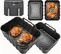 Ninja 9.5L DZ400UK Silicone Liners | 2.5mm Thick, Convex Base, Non-Stick & Dishwasher Safe | 2PCS Reusable 9.5L Ninja DZ400UK Accessories | DZ400UK Silicone Liners | by iStock Ltd