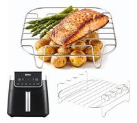 Ninja AF180UK Air Fryer Racks | 2× Stainless Steel Cooking Racks (Flat + Skewer) | 2-Tier Cooking Set | 304 Steel | AF180 Accessories | by iStock Kitchen