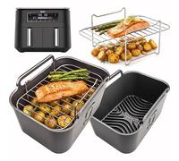 Ninja AF300UK Accessories | Airflow Pro™ Silicone Liners + Racks for Ninja Dual Zone 7.6L AF300UK | 2 Liners, 2 Stainless Steel Racks + 4 Skewers | Dishwasher Safe | by iStock Kitchen
