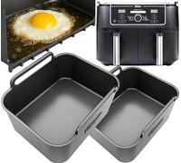 Ninja AF400UK Baking/Oil Premium Silicone Liners | Flat Base for Baking & Oil Cooking | 2PCS Dishwasher Safe, Ninja Air Fryer Accessories | AF400UK Silicone Liners | by iStock kitchen