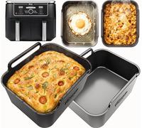 Ninja AF400UK Baking Silicone Liners - Flat Base for Cakes, Pastries & Oil Cooking | AirFlow Bake™ Dishwasher Safe Ninja AF400UK Dual Zone Accessories | 2 Pack | by iStock Kitchen