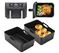 Ninja Air Fryer Liners, 2 Pack, Silicone, Reusable, for Ninja Double Stack XL 9.5L Air Fryer AF400UK, AF451UK