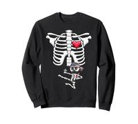 Ninja American Flag Skeleton Pregnancy Halloween Shirt Sweatshirt