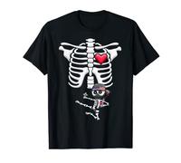 Ninja American Flag Skeleton Pregnancy Halloween Shirt T-Shirt