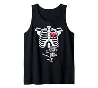 Ninja American Flag Skeleton Pregnancy Halloween Shirt Tank Top