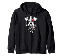 Ninja American Flag Skeleton Pregnancy Halloween Shirt Zip Hoodie
