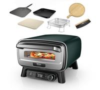 Ninja Artisan Electric Outdoor Pizza Oven & Air Fryer, 4 Functions: Pizza, Air Fry, Bake & Prove, 5 Pizza Settings, Includes Pizza Stone, Pizza Peel, Baking Tray & Air Fry Basket, Green, MO201AMZUK
