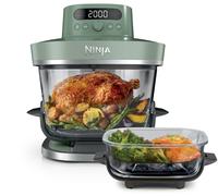 Ninja CRISPi PRO XL Glass Air Fryer, 5 Preset Cooking Functions, Includes 5.7L and 2.3L CleanCrisp Glassware Cooking Containers and Storage Lids, Moss Green AS090UKGN