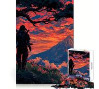 Ninja at Mount Fuji Sunset 1000 Piece Jigsaw Puzzles for Adults Jigsaw Enhance Memory Gentle Leisure Firm Cut (38x26cm)