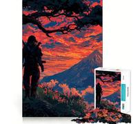 Ninja at Mount Fuji Sunset for Adults 1000 Piece Puzzle Mind Challenge Toy Calm Escape Quality Cut Art Collection Piece (38x52cm)