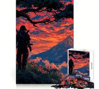 Ninja at Mount Fuji Sunset for Adults 1000 Piece Puzzle Mind Challenge Toy Calm Escape Quality Cut Art Collection Piece (38x52cm)