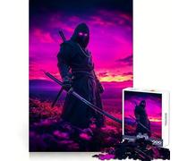 Ninja at Sunset 1000 Piece Jigsaw Puzzles for Teenagers Jigsaw Memory Lift Light Relax Image Assembly (50x75cm)