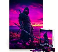 Ninja at Sunset Jigsaw Puzzle for Teenagers 1000 Pieces Smart Game Family Time Pattern Assembly Santa Wish Pick (38x26cm)