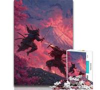 Ninja at The Foot of Mount Fuji Jigsaw Puzzles for Adults 1000 Pieces,Stress Reliever Difficult Challenge Suitable for Desktop Decoration 38x26cm