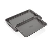 Ninja B32002 Foodi NeverStick Premium 2-Piece Baking Sheet Set, Nonstick, Oven Safe up to 500⁰F, with 9 x 13 inch Sheet & 11 x 17 inch Sheet, Dishwasher Safe, Grey