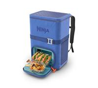 Ninja Backpack Cooler | FrostVault Go 36 Can Soft Cooler | Leakproof Zipper with Built in Can Opener, 2 Ice Packs & Dry Storage Drawer | for Hiking, Camping & More | Luminous Blue | FF136BL2