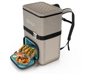 Ninja | Backpack Cooler | FrostVault Go 36 Can Soft Cooler | Leakproof Zipper with Built in Can Opener, 2 Ice Packs & Dry Storage Drawer | for Hiking, Camping & More | Birch Beige | FF136CS