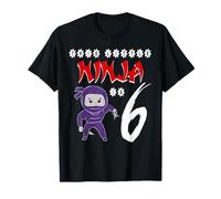 Ninja Birthday 6th Party Funny Martial Arts Six Years Old T-Shirt