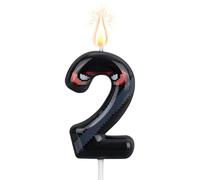 Ninja Birthday Number Candle, Pixel Masked Ninja Themed Digit Candle Happy Birthday Cake Topper Decorations for Kids Birthdays Party Supplies (Number 2)