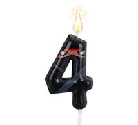 Ninja Birthday Number Candle, Pixel Masked Ninja Themed Digit Candle Happy Birthday Cake Topper Decorations for Kids Birthdays Party Supplies (Number 4)