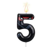 Ninja Birthday Number Candle, Pixel Masked Ninja Themed Digit Candle Happy Birthday Cake Topper Decorations for Kids Birthdays Party Supplies (Number 5)